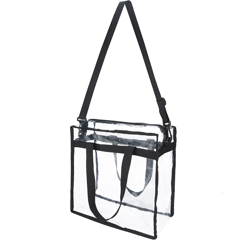 Cross-Border Hot Item Transparent PVC Handbag Single Shoulder Crossbody Dual-Use Tote Foldable Shopping Beach Travel Bag