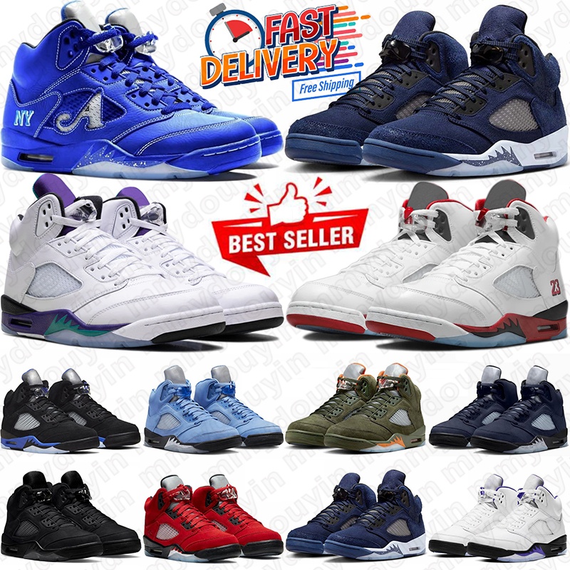 free shipping 5 5s basketball shoes designer sneakers for women mens trainers Fire Red Black Cat Racer Blue Metallic UNC Oreo men outdoor sports jump mans wholesale