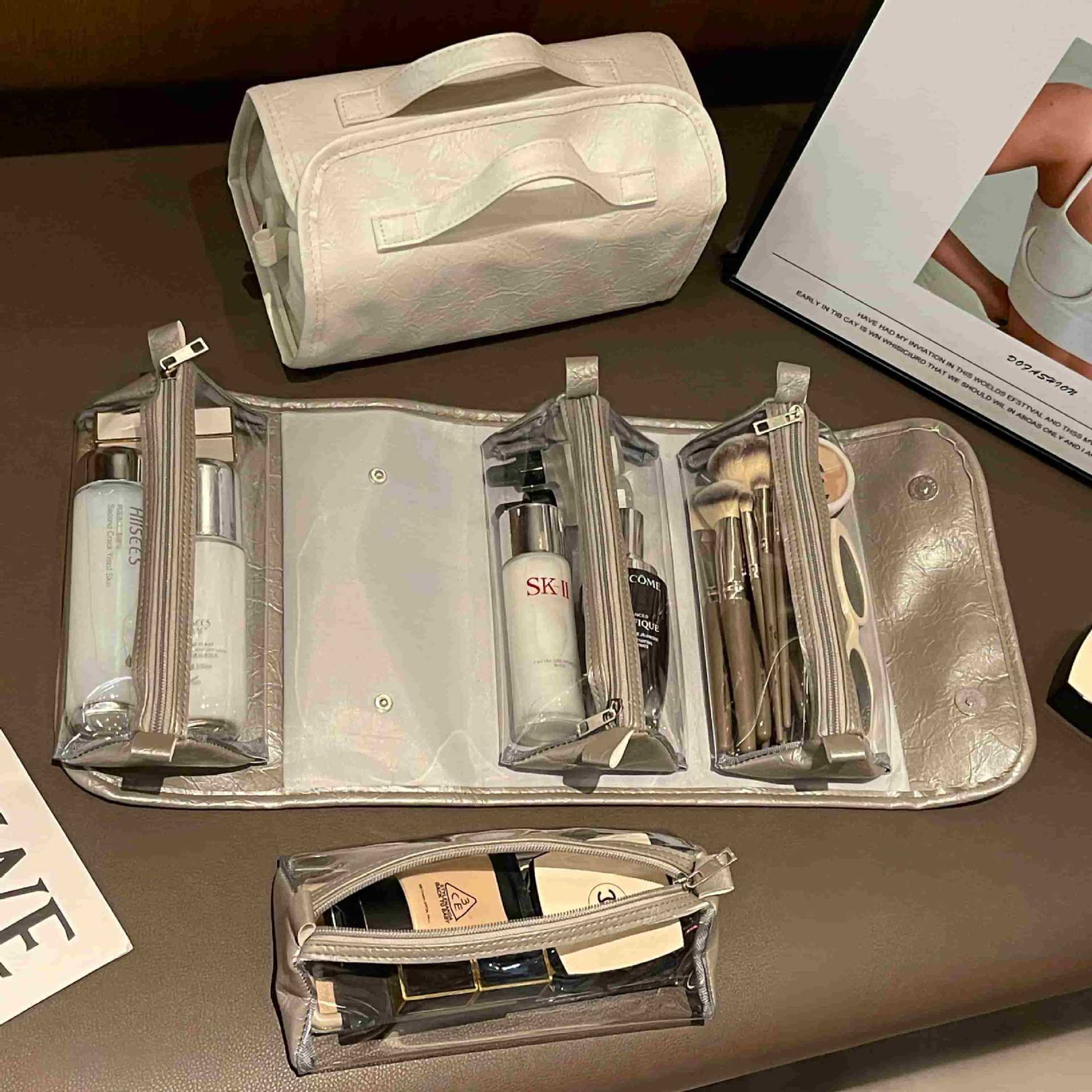 New Design Cross-border New fashionable Portable large-capacity detachable storage handbag cosmetic bag Free shipping