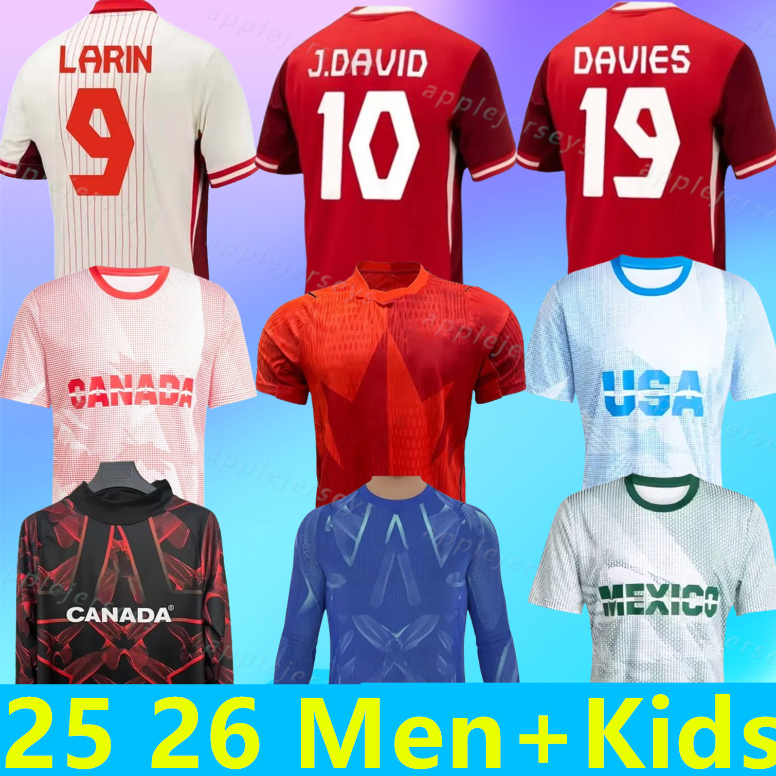 25 26 Canada Soccer Jerseys J.DAVID MEN KIDS KIT WOMEN Uniforms national team DAVIES LARIN UGBO CAVALLINI MILLAR EUSTAQUIO FRASER 2025 2026 football shirt T home away