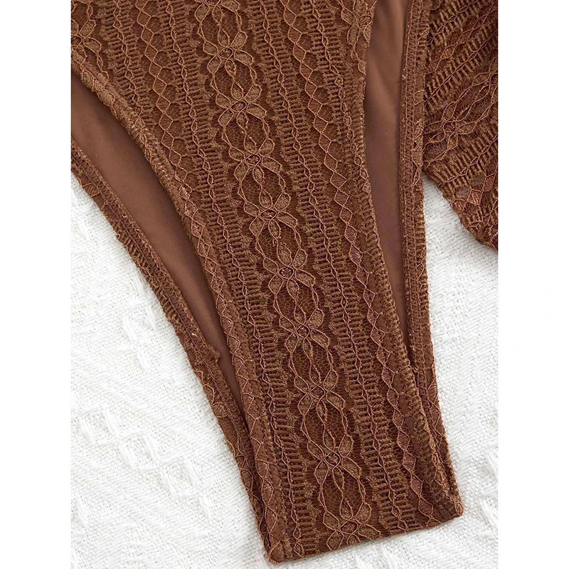 Sexy Bikini Set Bathing Suit Women Triangle Spliced Ruffles Halter Push Up Bandage Cover Beachwear 3 Piece Swimsuit 251231