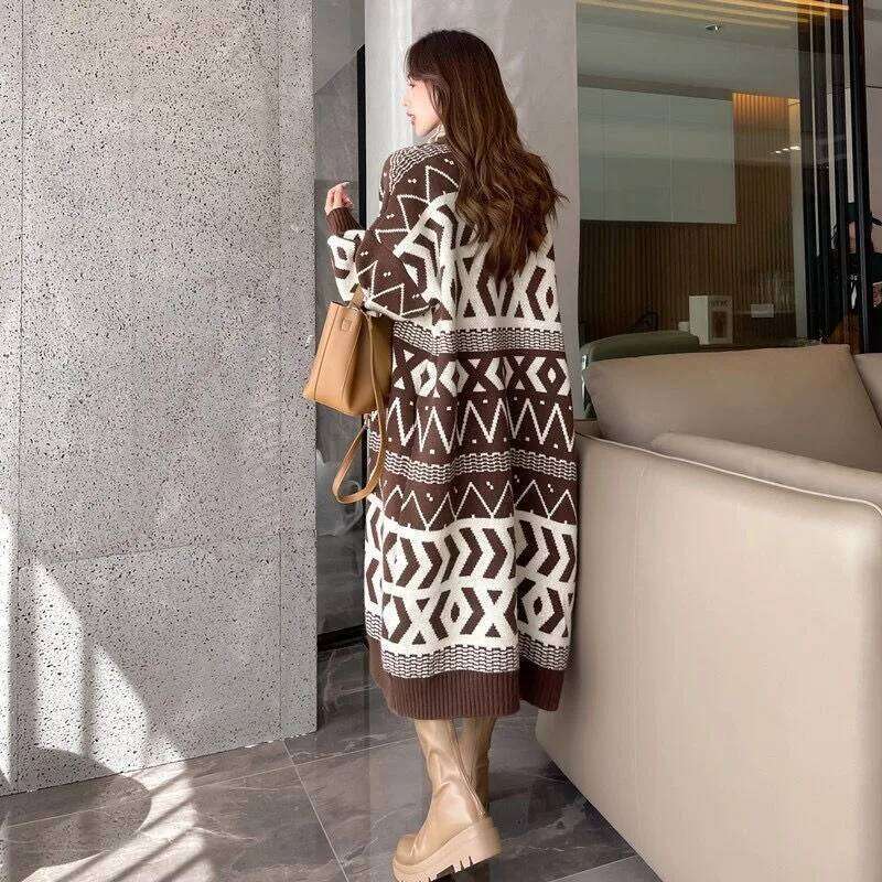 Loose Ladies Knit Sweaters Sleeve Office Wear Chic Y2k Clothing Sales Aesthetic Vintage Fall Light Long Women's Cardigans