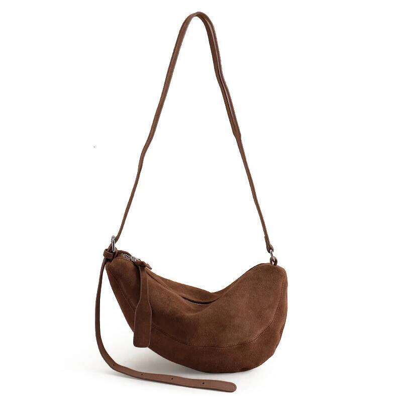 Suede Dumpling New Niche Design Frosted Cowhide Vintage Japanese Croissant Fashion Lady One-Shoulder Crossbody Bag Suotong251222