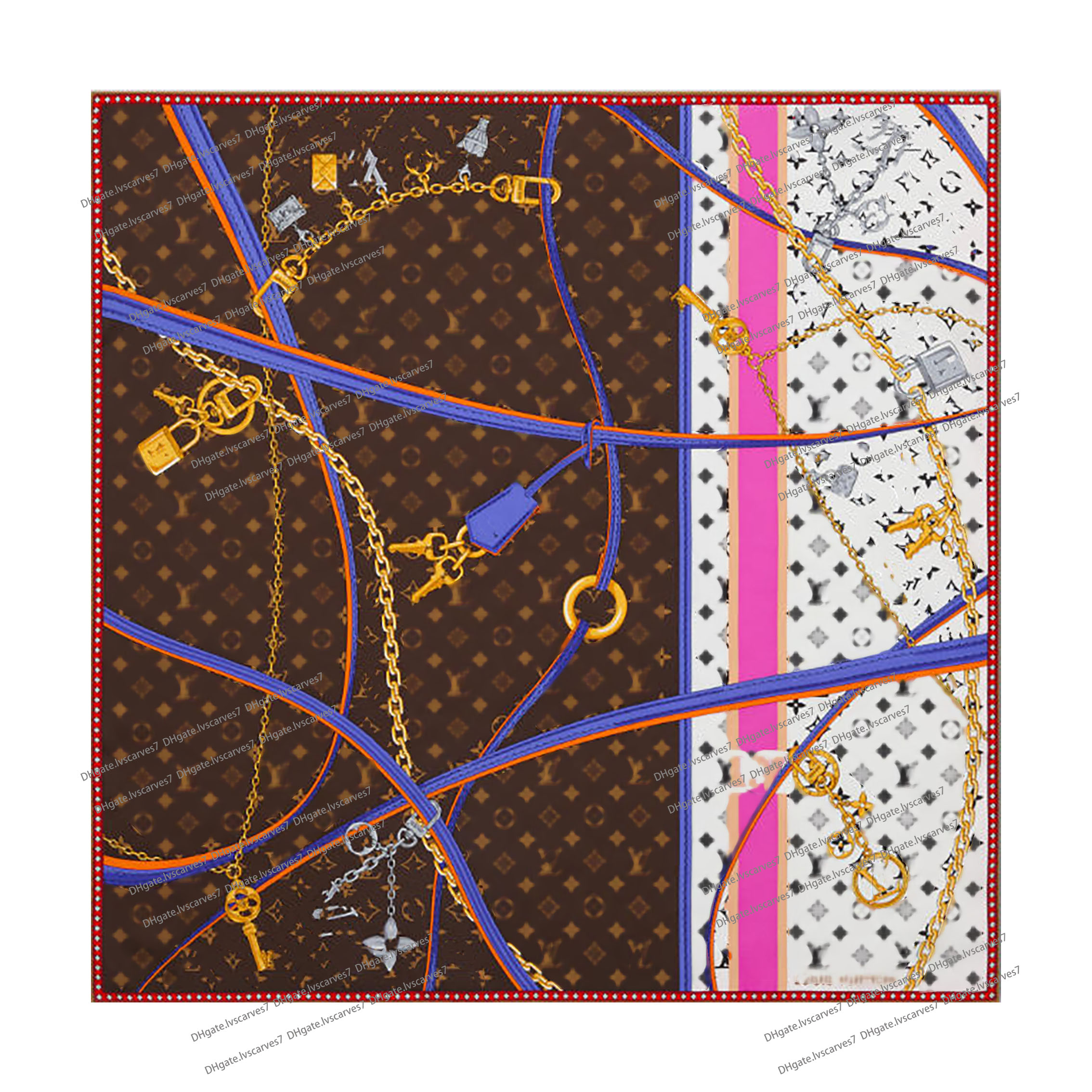 M97862 New 70x70cm Square Scarf 2026 Classics Design Fashion Classic Letter Beautiful Grid Satin Square Scarf Outdoor Shawl Silk Turban Beach Wrap Women wer Scarves