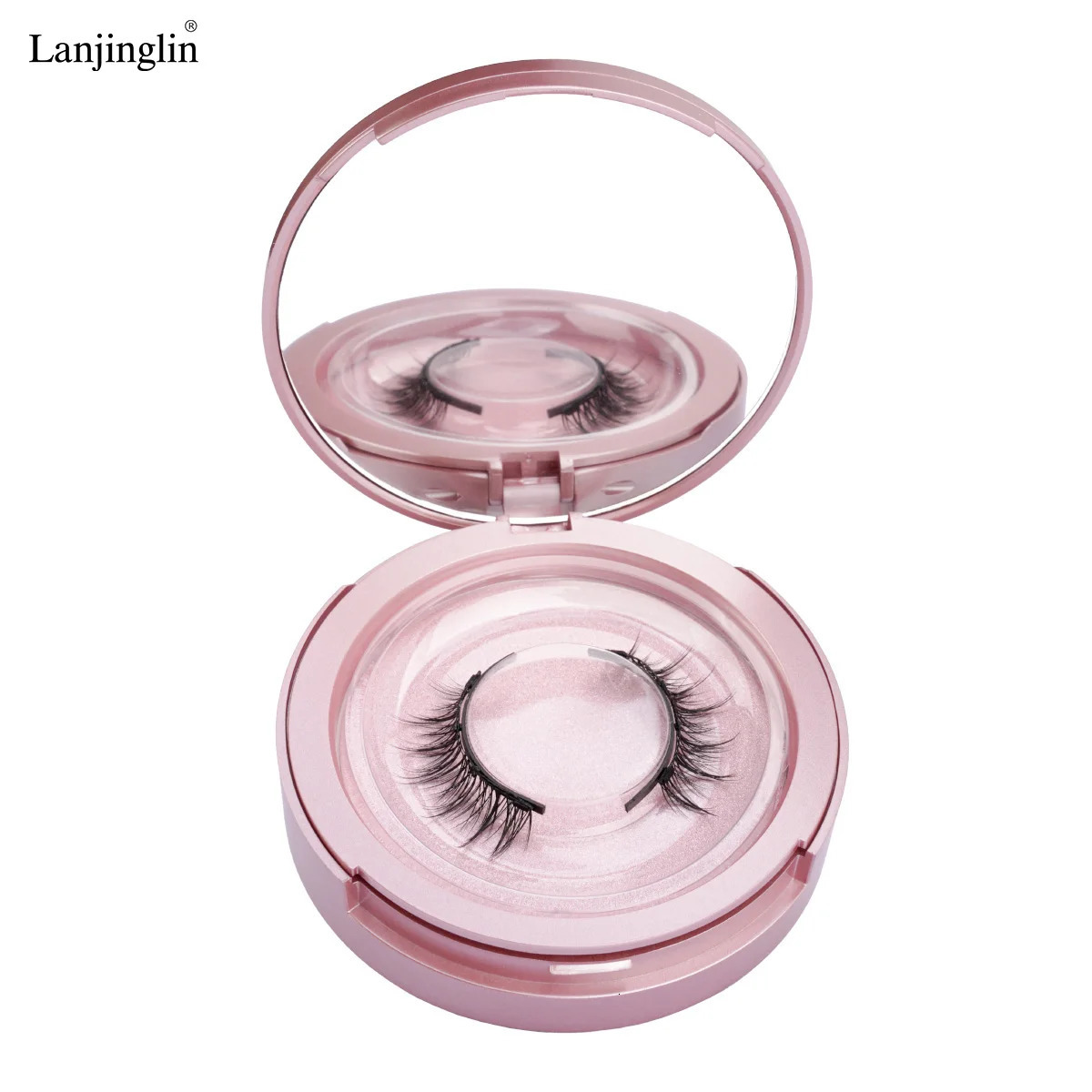 Lanjinglin 2Pairs Magnetic Lashes with Magnets Tweezer No Glue Needed Magnetic Eyelash Makeup Tool Soft Natural Long Faux Cils 251231