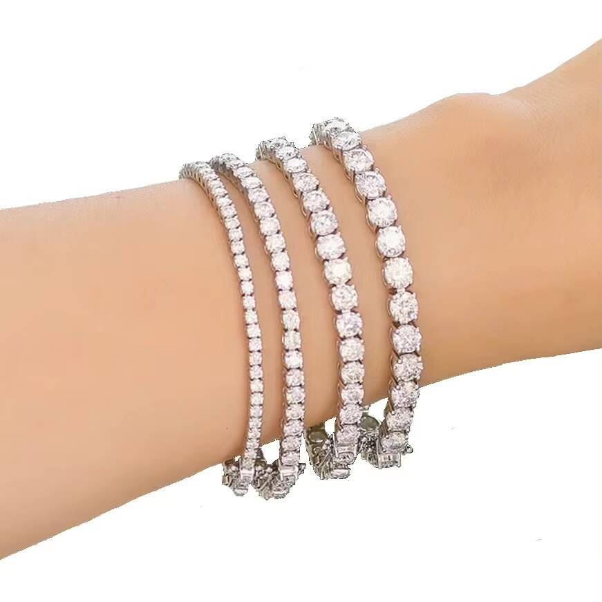 Factory Price 925 Silver Chain Tennis Necklace VVS Moissanite 3mm-6mm Moissanite Jewelry