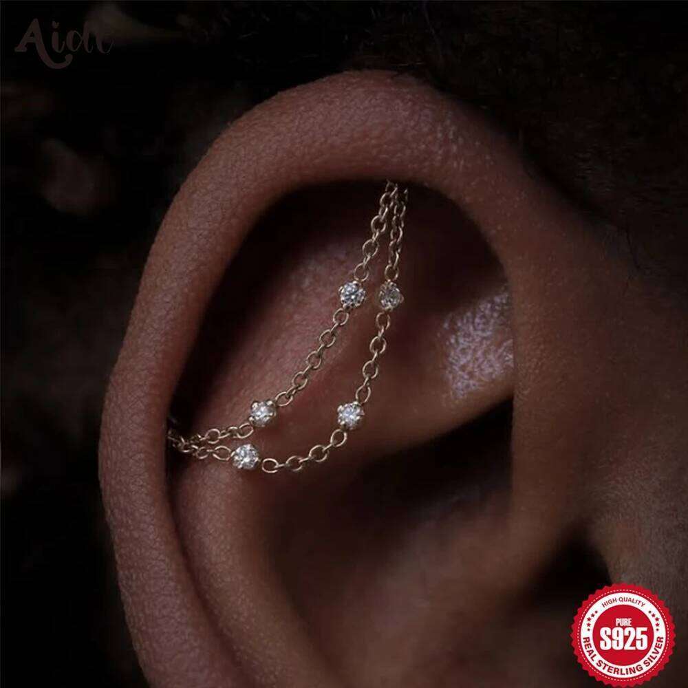 AIDE DIY Charms 925 Sterling Silver Spare Parts Chains Part For Earring Piercing Hoop Drops Studs Jewelry Gift Pendientes 1pc