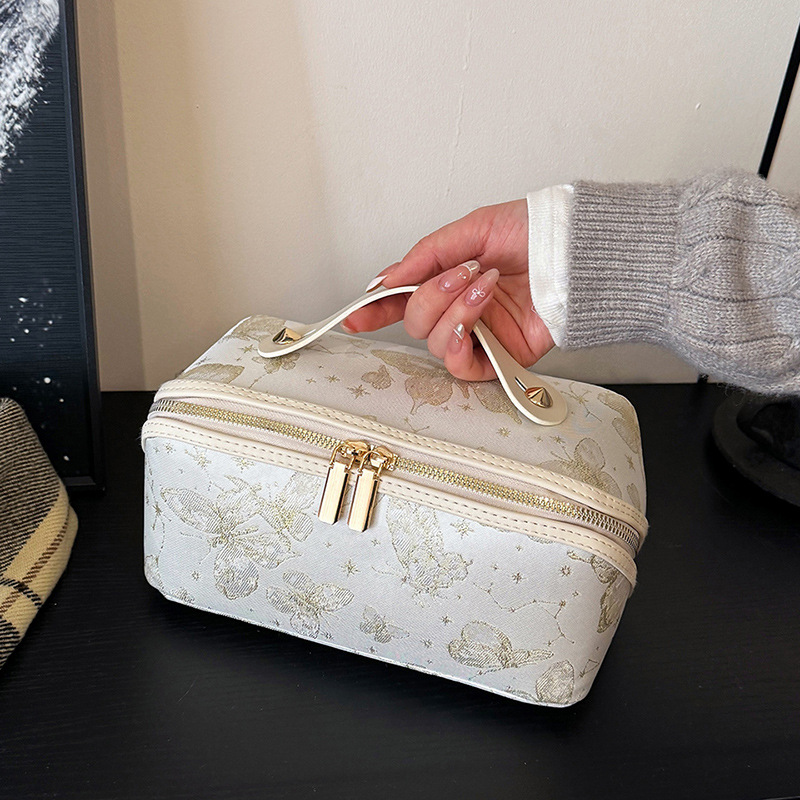 New Design Cross-border New ancient-style makeup bag Portable Large capacity Hand-held Portable Toiletry bag Cosmetics Free shipping