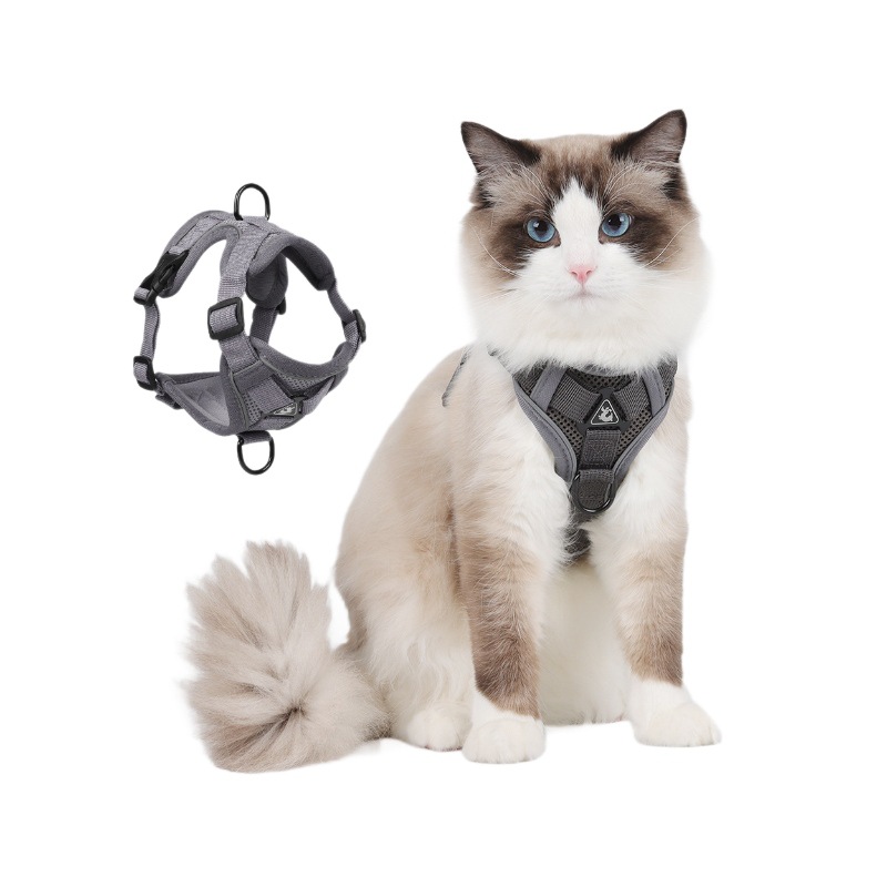 Cat leash vest style pet chest strap, reflective, breathable, anti slip, small dog walking, cat leash