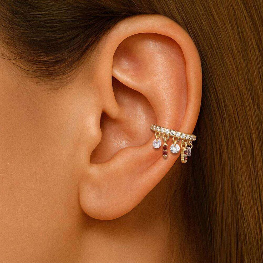 Aide Natural Garnet Earring 925 Sterling Silver Red Gemstone Lovely Post Earrings for Women Christmas Piercing Elegant Gift 1pc