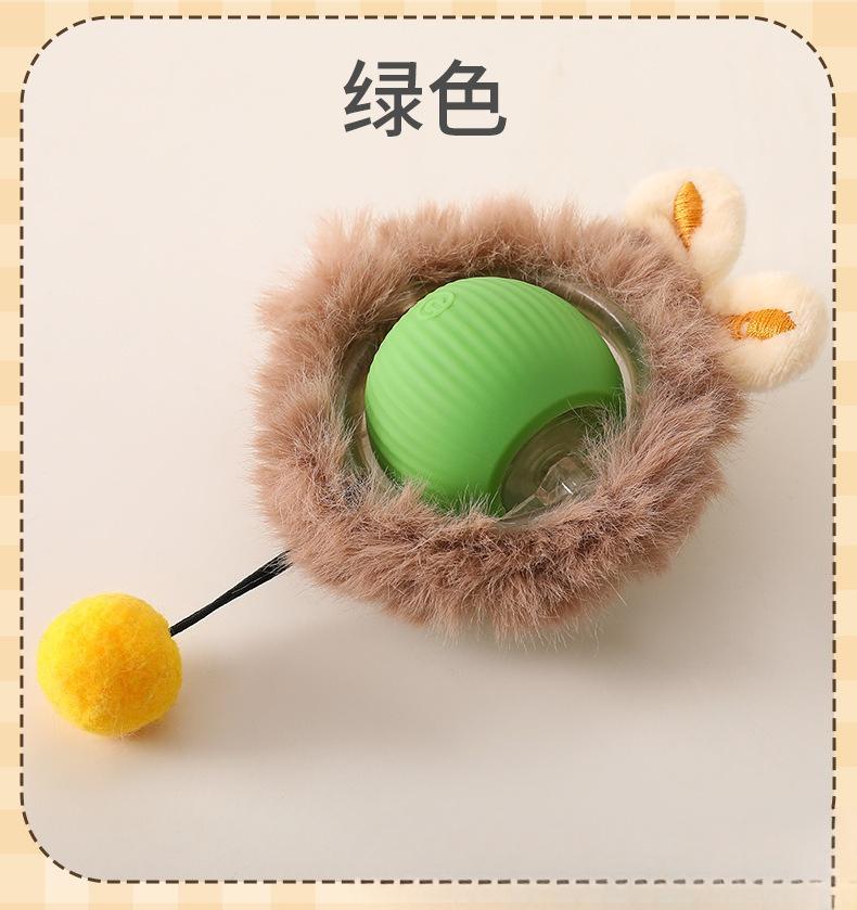 Cat Toy Ball Self Fun Ball Teasing Cat Rolling Ball Hair Pet Soothing Plush Teasing Ball Cat Toy Pet
