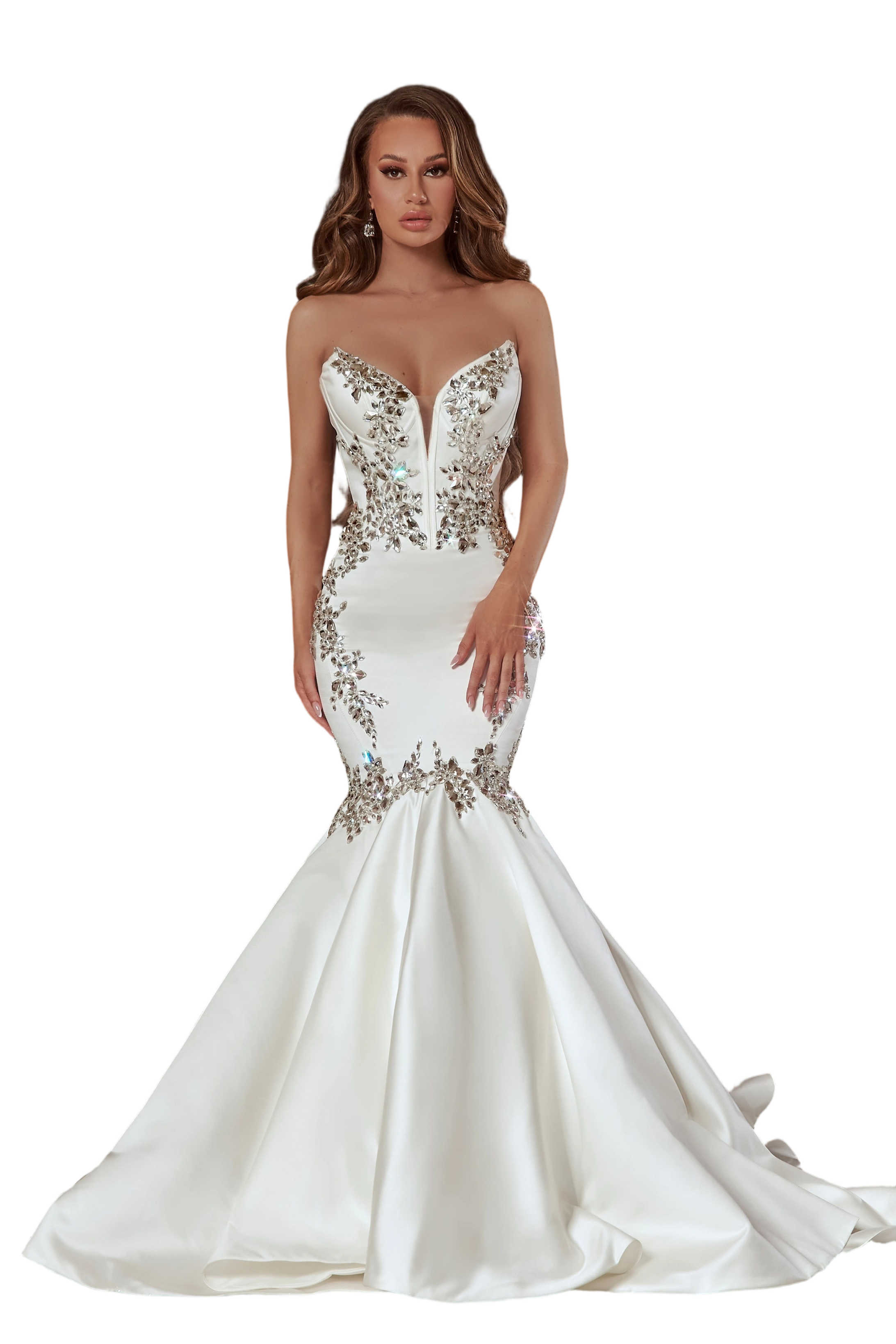 Classic A-Line Dresses With Appliques Full Sleeve Satin Floor Length Plus Size Wedding Dresses Romantic Vestido De Novia