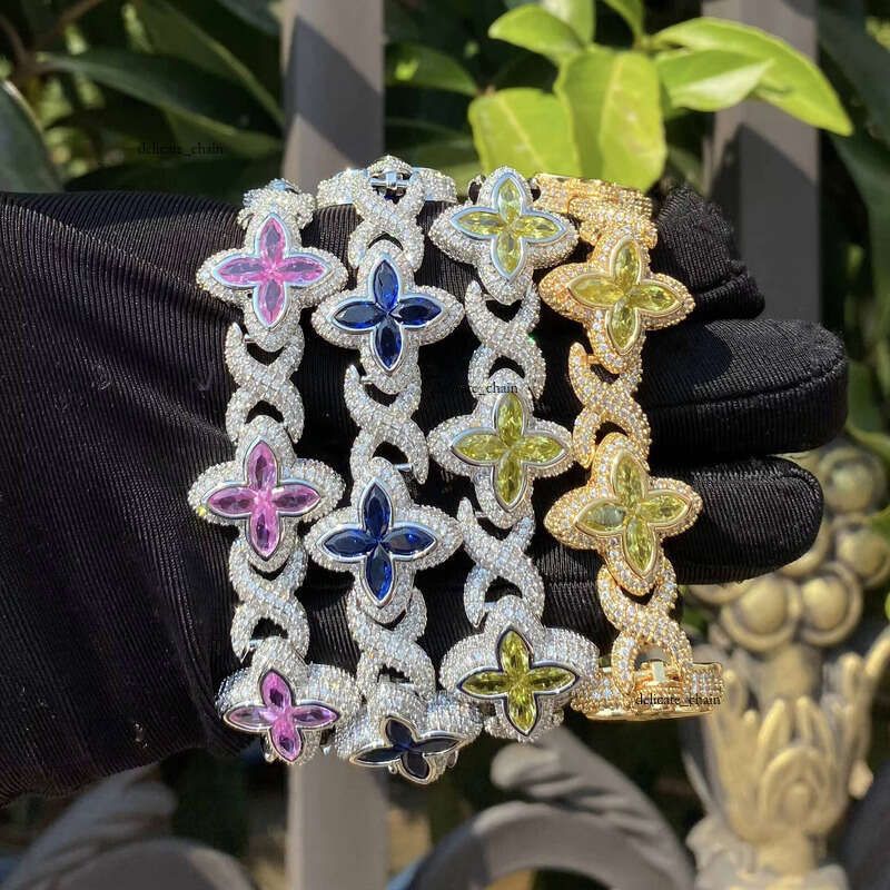 2025 Boyi Clover Copper Zircon Personalized Fashion Unisex Hip-Hop Bracelet