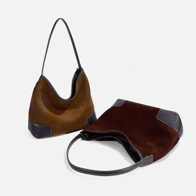 Suede Women's Tote New Niche Design Winter Large Capacity Frosted Cowhide Vintage Armpit Single-Shoulder Crossbody Bag Suotong251222