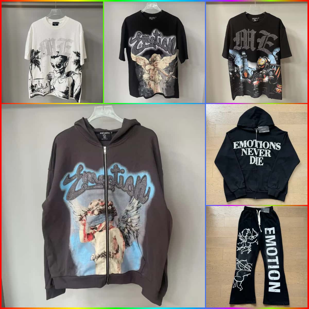 MIXED EMOTION shirts designer shirts Mens hoodie Y2k MIXED EMOTION hoodies Letter tee High Street summer fashion hip-hop retro casual cotton printed sleeveds shirts