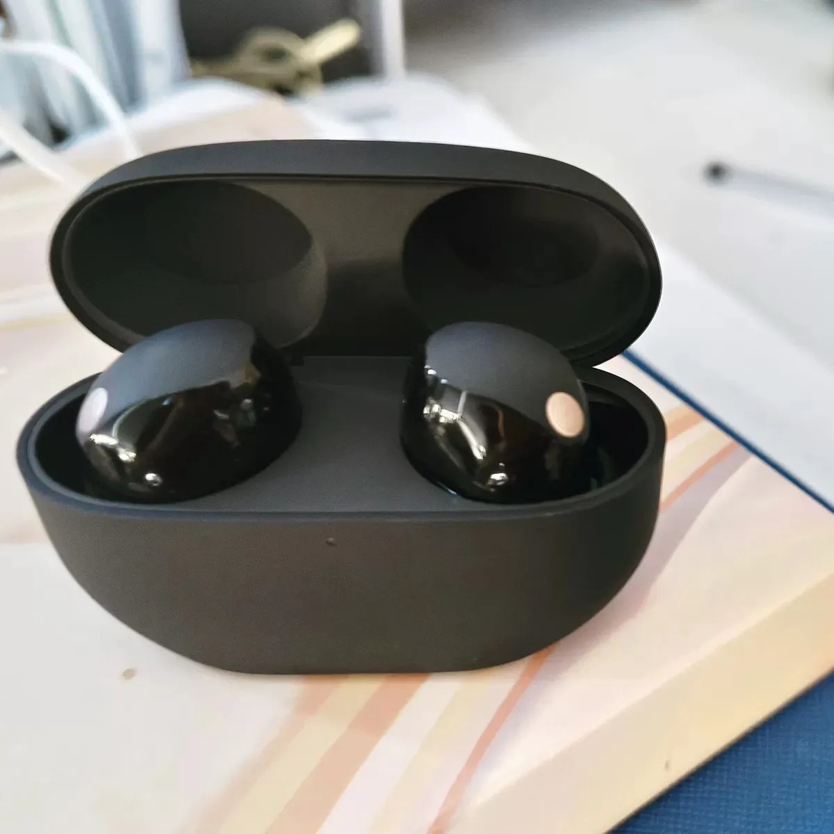 The popular WF-1000XM5 wireless Bluetooth earbuds are in-ear, noise-canceling, and offer high-quality sound.
