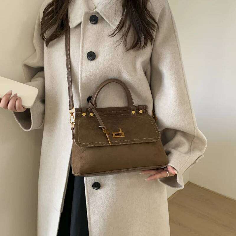 High Quality Top Handle Bags For Women Winter New Handbags Luxury Flap Shape PU Suede Shoulder Crossbody Bag JINXIANGGUO TOTE