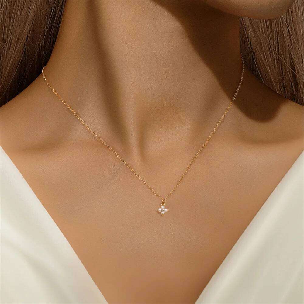 Aide 925 Sterling Silver Flower Zircon Pendant Necklaces for Women Mother's Day Gitf Fine Chain Chokers Necks Jewelry Collars