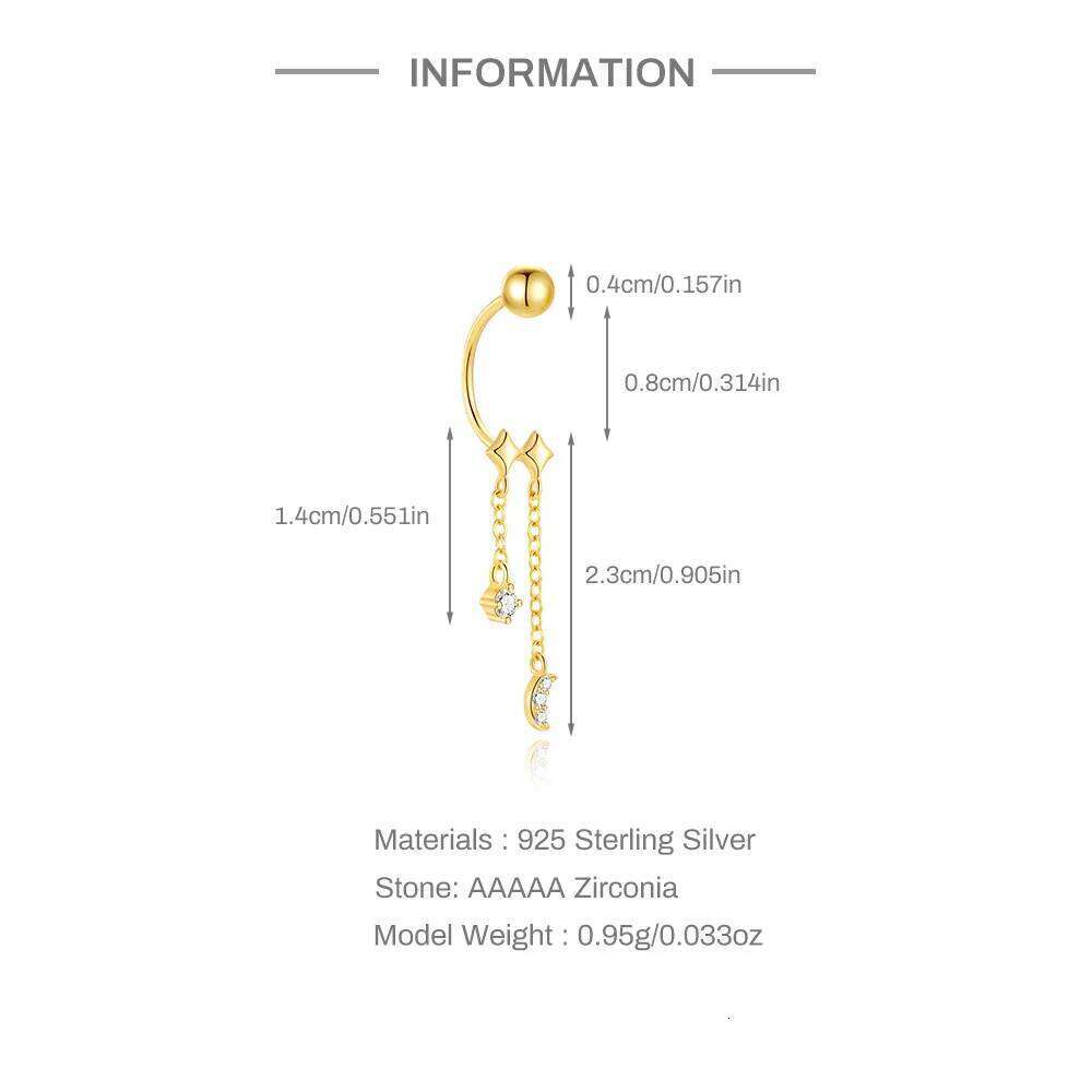 Aide New In Earrings 925 Sterling Silver Puncture Earring Trend Ear Studs Zircon Making Jewelry For Women Girl Party Gift