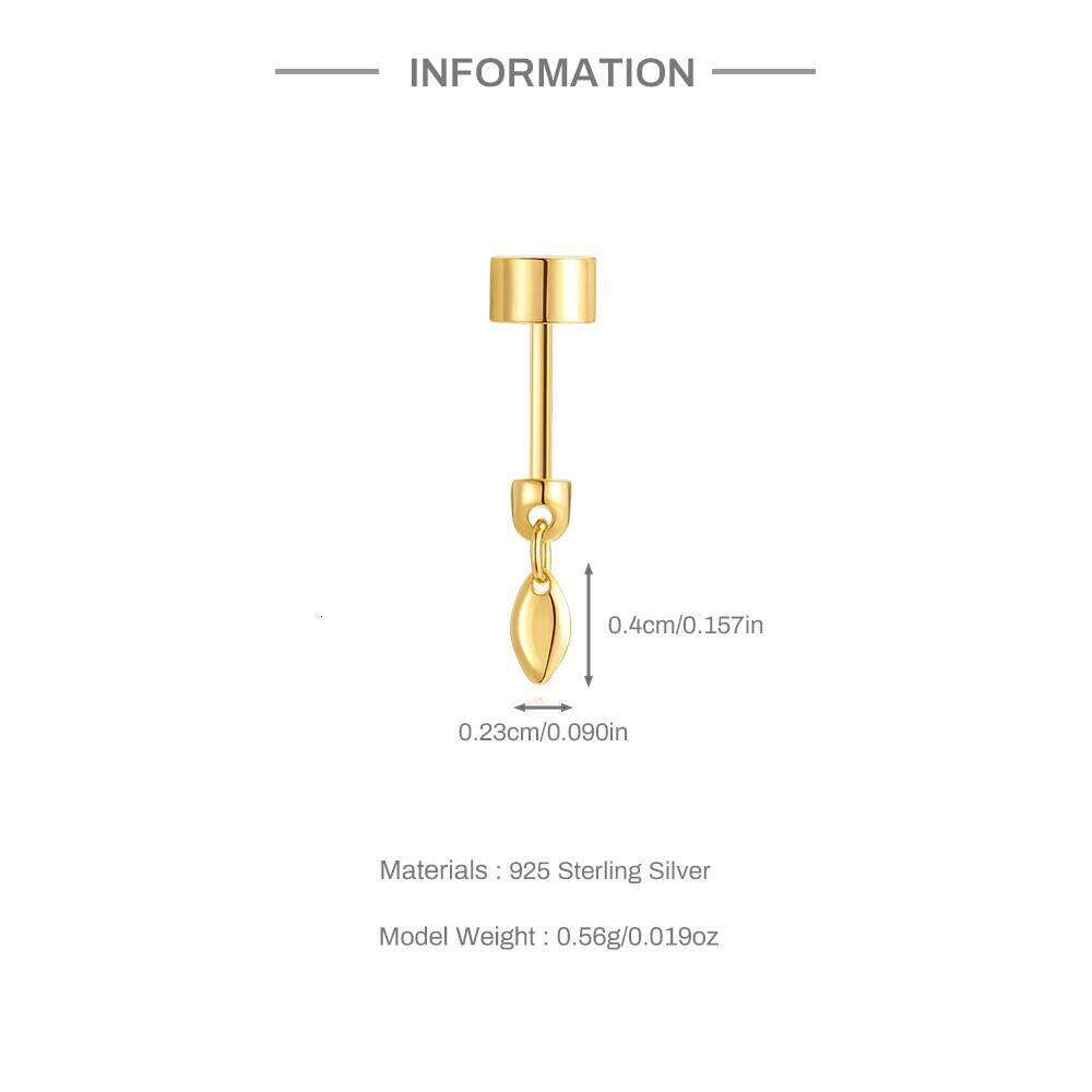 Aide New Design Thick Bottom Threaded Labret Stud Earrings for Women 925 Sterling Silver Piercing DIY Fine Jewelry Pendientes