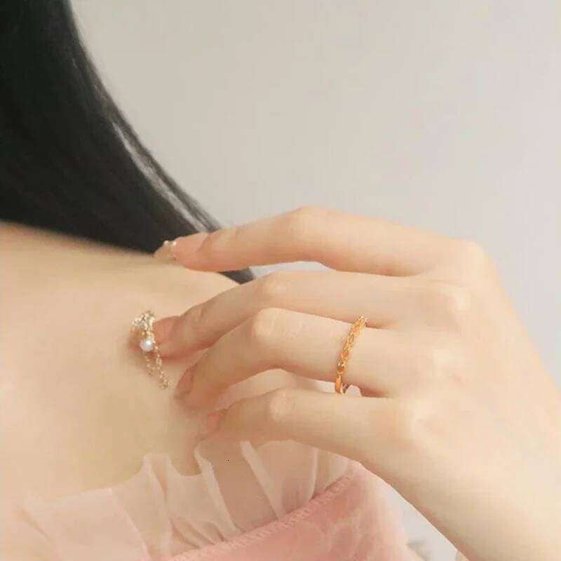 Original design silver inlaid citrine marquise-shaped ladies rings for women fresh and delicate classic jewelry adjustable