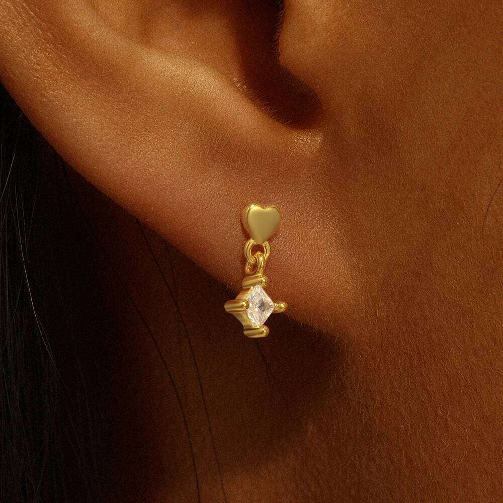 Aide 925 Sterling Silver 1pc Flower Tassel Chain Shiny Zirconia Stud Earrings For Women Hypoallergic Fine Jewelry Pendientes