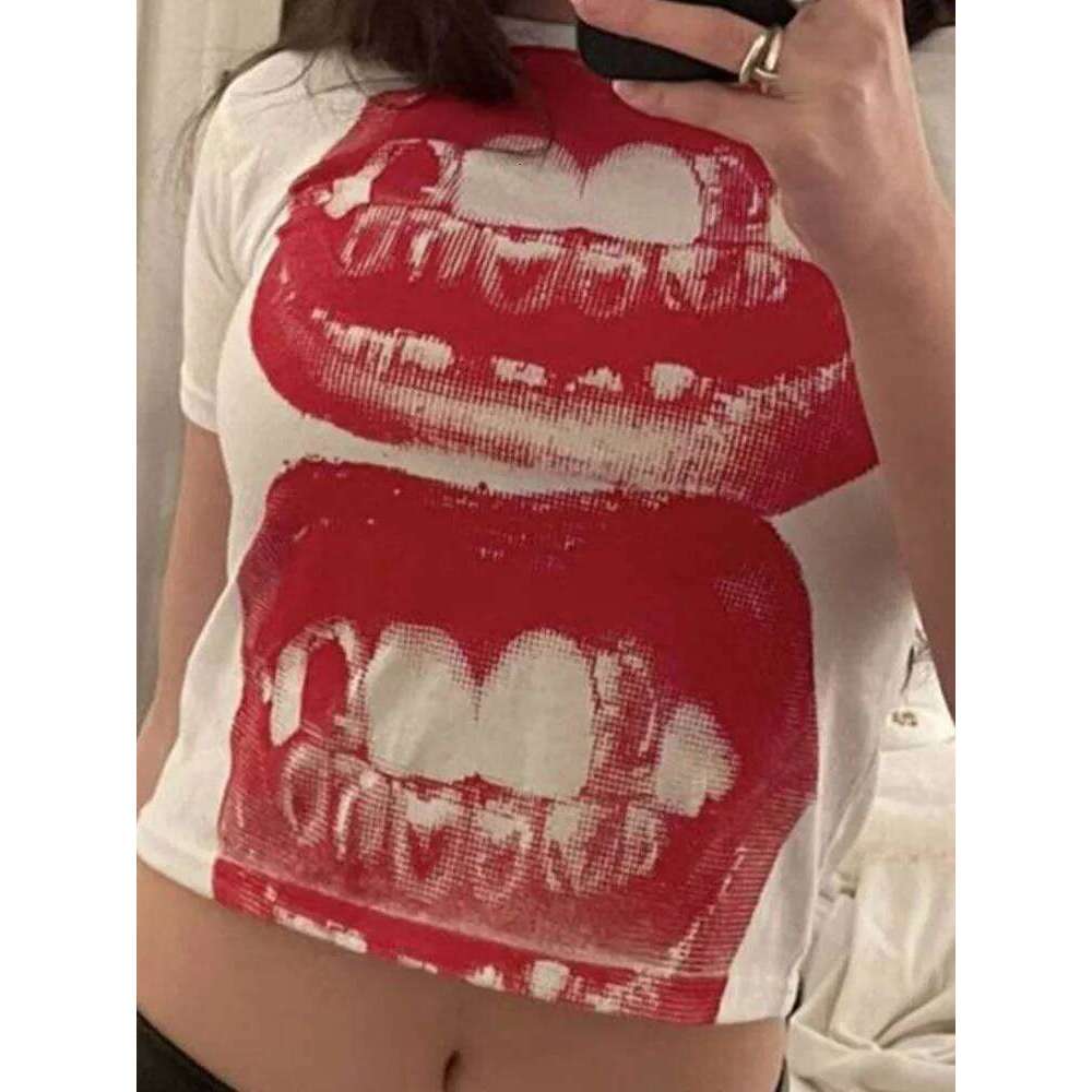 Punk Y2K Baby Short Sleeve Street Leisure Basic T-shirt Women's 2025 Summer Top E Girls' Gothic EMO