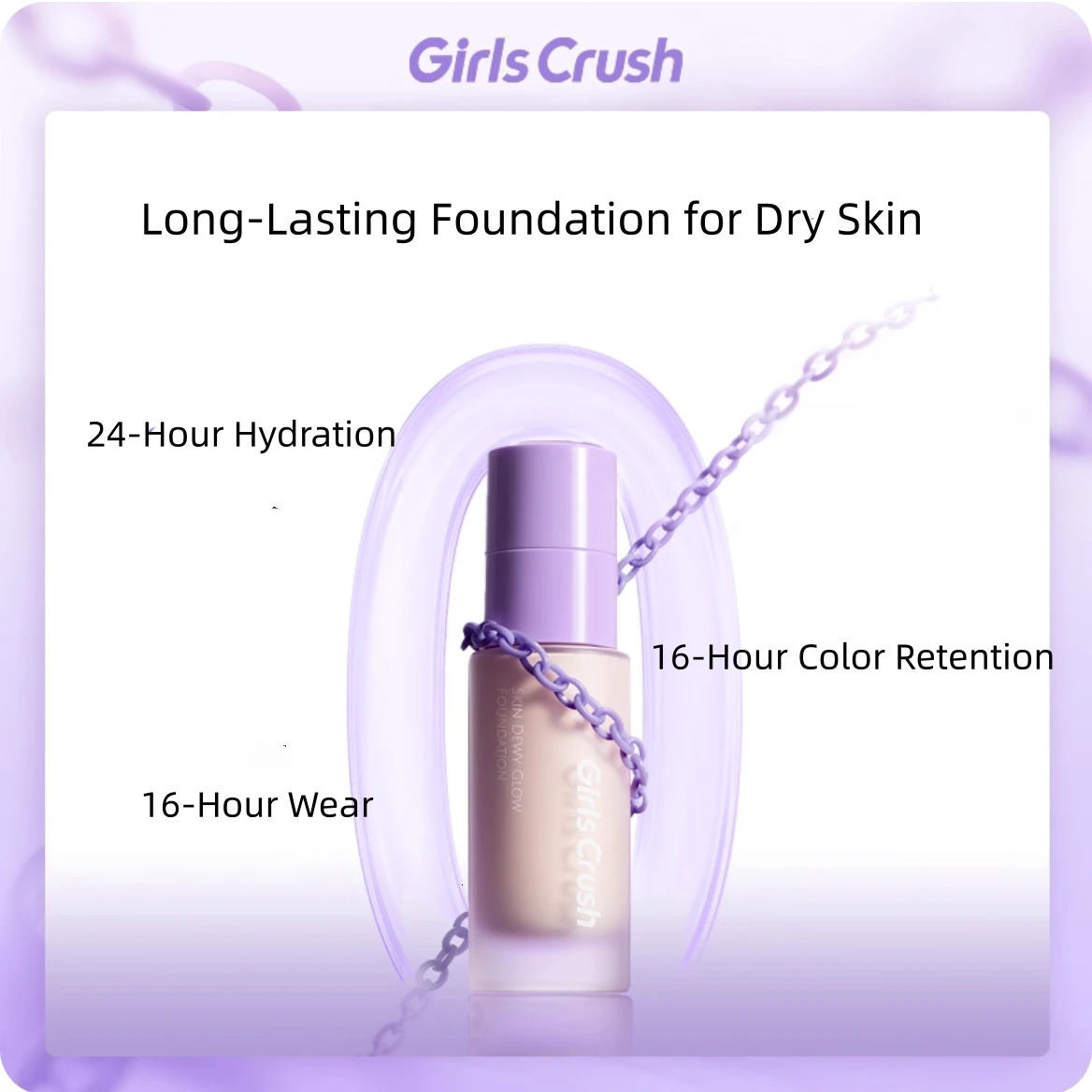 GirlsCrush Foundation Skin Dewy Glow Luminous Finish Lightweight Foundation For Dry Skin Makeup Cosmetics 251230