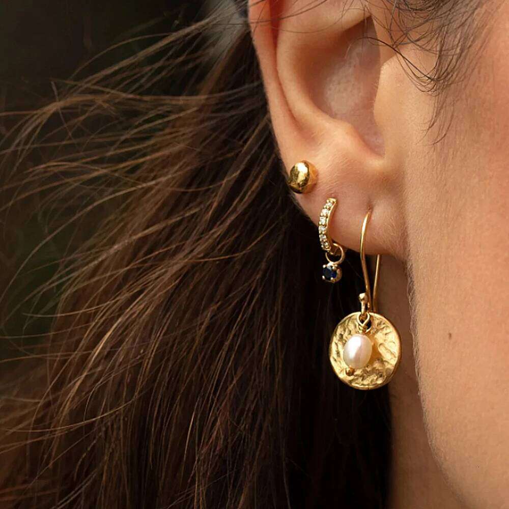 Aide 925 Sterling Silver Unique Flora Receptacle Zircon Charm Earrings For Women White Blue Crystal Hoop Piercing Pendientes