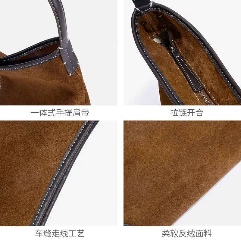 Suede Women's Tote New Niche Design Winter Large Capacity Frosted Cowhide Vintage Armpit Single-Shoulder Crossbody Bag Suotong251222
