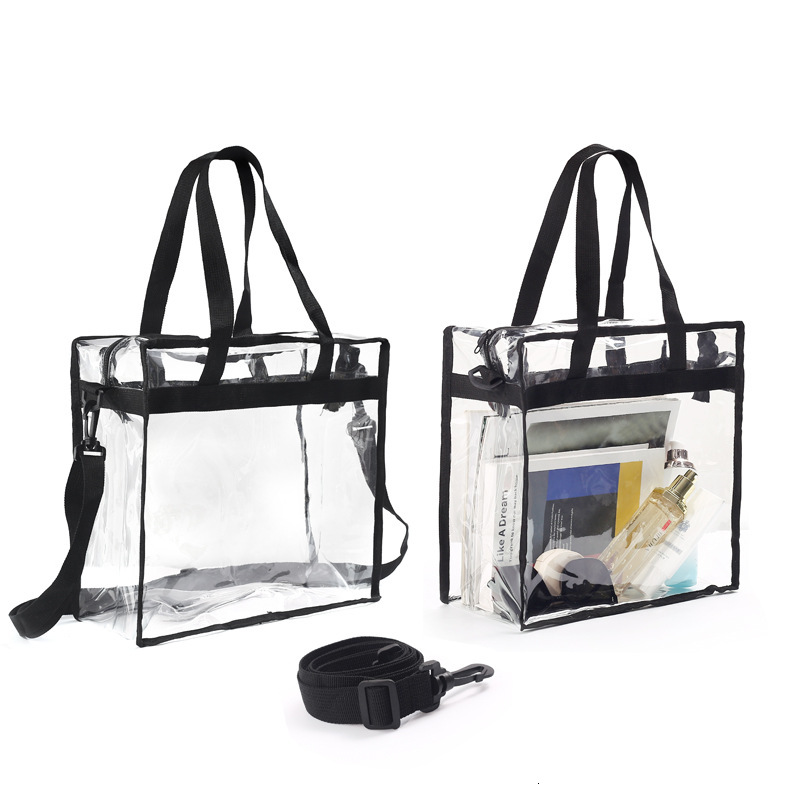 Amazon Hot Selling Transparent Waterproof PVC Handbag Crossbody Shopping Ball Game Concert Beach Travel Bag