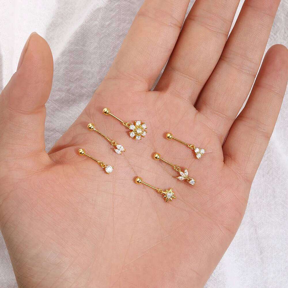 Aide 1pc 925 Sterling Silver Thread Labret Ear Cliff Cartilage Tragus Helix Stud Earring Lobe Piercing Upper Earrings Jewe