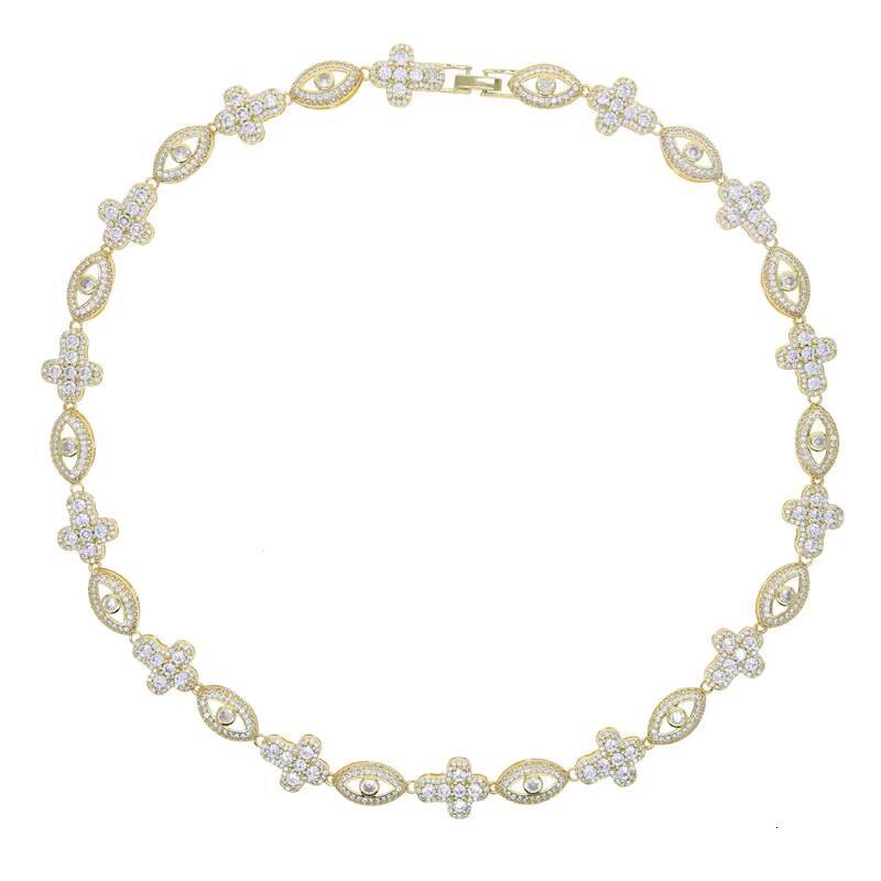 New Eye Cross Necklace with High-end Feel Paired with MoissaniteVVS Diamond Pendant for Mens Hip-hop Necklace