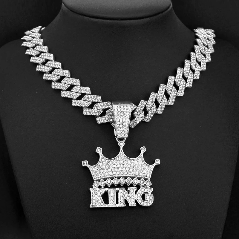 Men Women Hip Hop Big Dollar Sign Cross Pendant With 15mm Rhombus Cuban Chain Iced Out Bling Necklaces Fashion Charm Jewelry 251230
