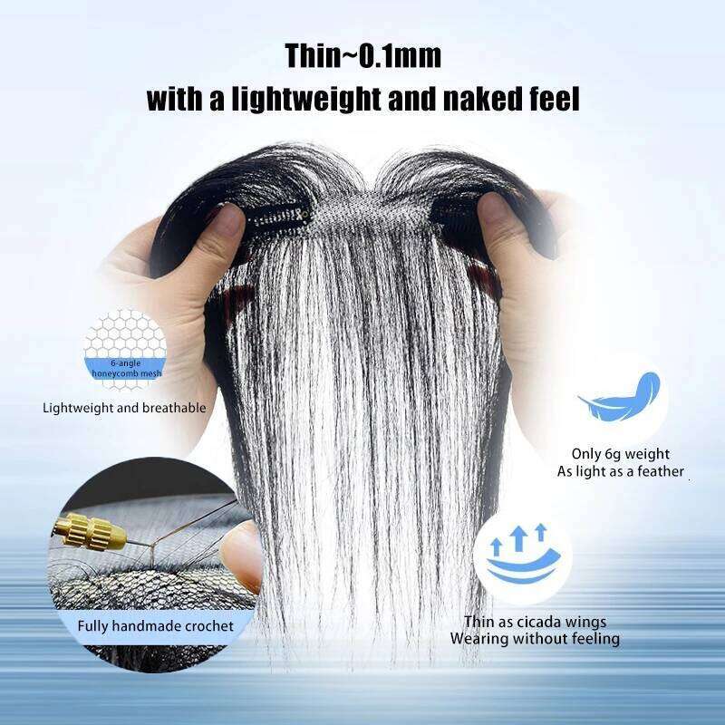 100% Human Natural Forehead Fringes 3D French Wig for Women Hair Pieces Head Curtain Piece Eight Shaped Bangs