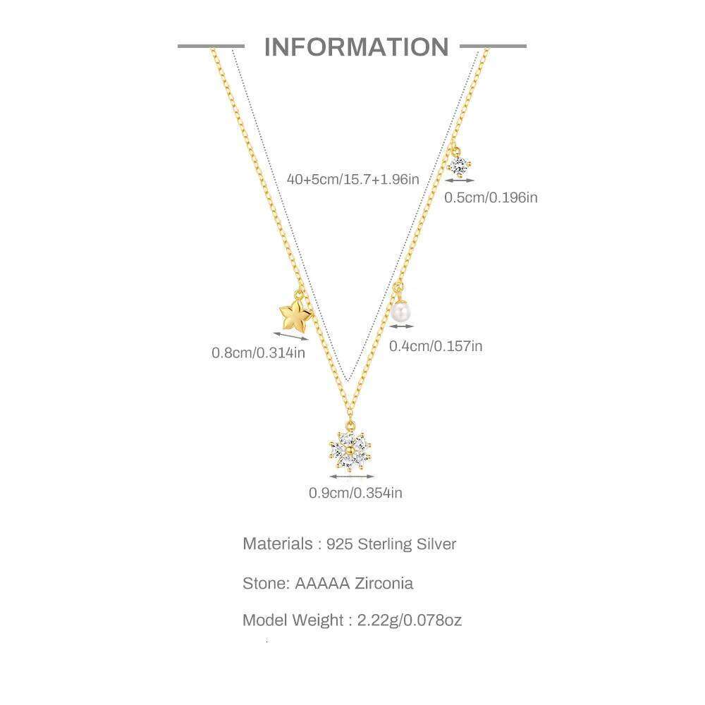 Aide 925 Sterling Silver Delicate Necklace Sparkling Zircon Chokers Clavicle for Women Valentine's Day Jewelry collares