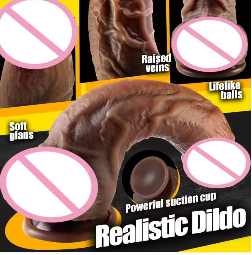 20 INCH Black Double-Layer Silicone Simulation Female Masturbation Dildo