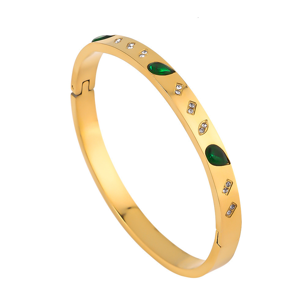 Luxury Brand Designer Jewelry European And American Style Titanium Steel High-End Bracelet Jewelry Inlaid With Diamonds Light Luxury Elegant Fashion V