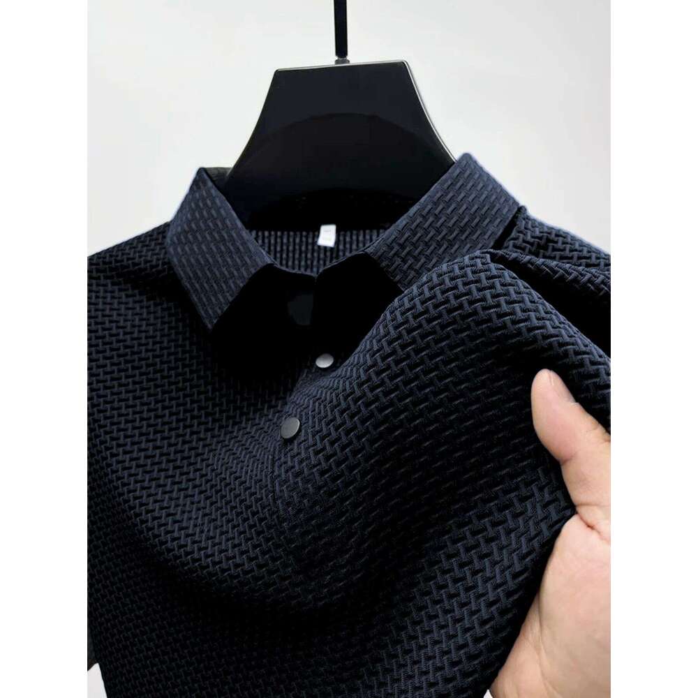 European and American Summer New Cross-Border Men's Solid Color Fashion Casual T-Shirt Button