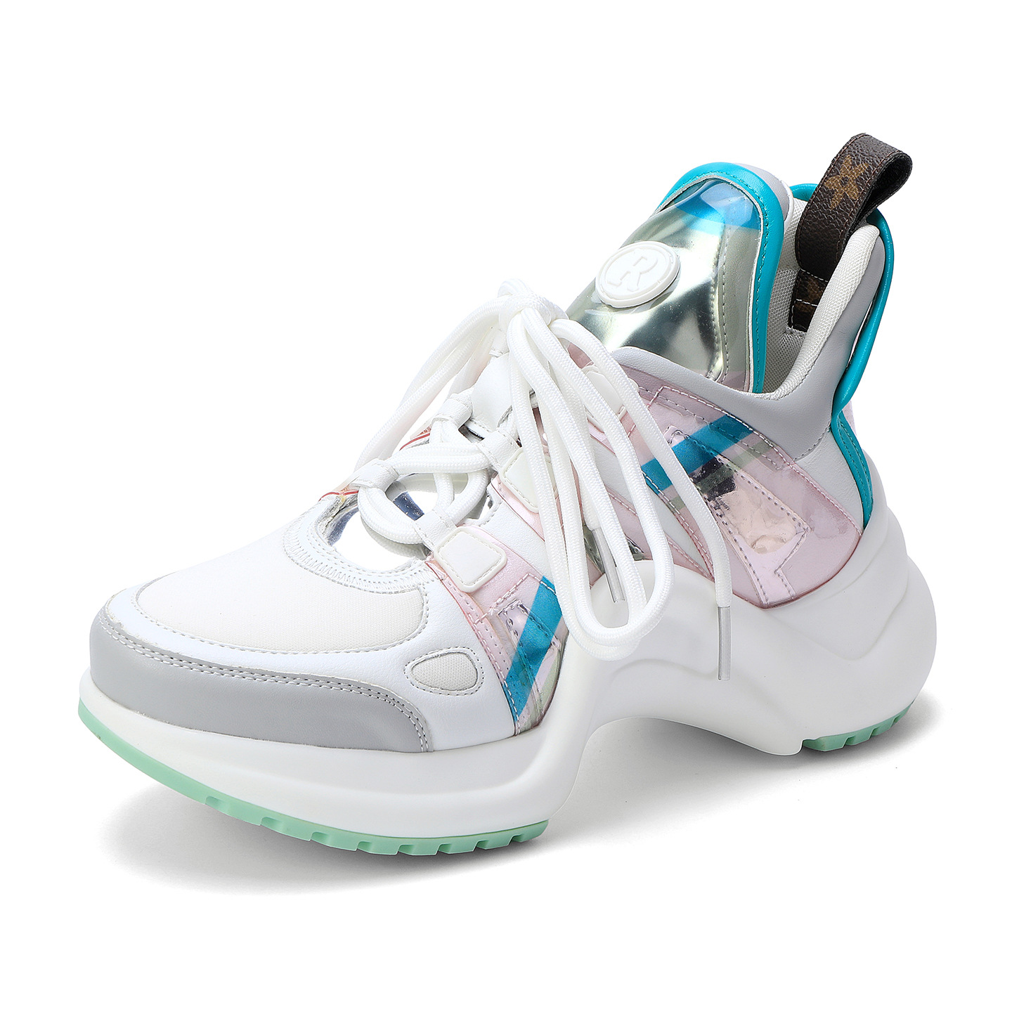 2026 New Women's Dad Shoes Versatile Black White Brown Thick Sole Lace-up Elevated Casual Sneakers INS Fashion Trend Running Shoes For outdoor Lo