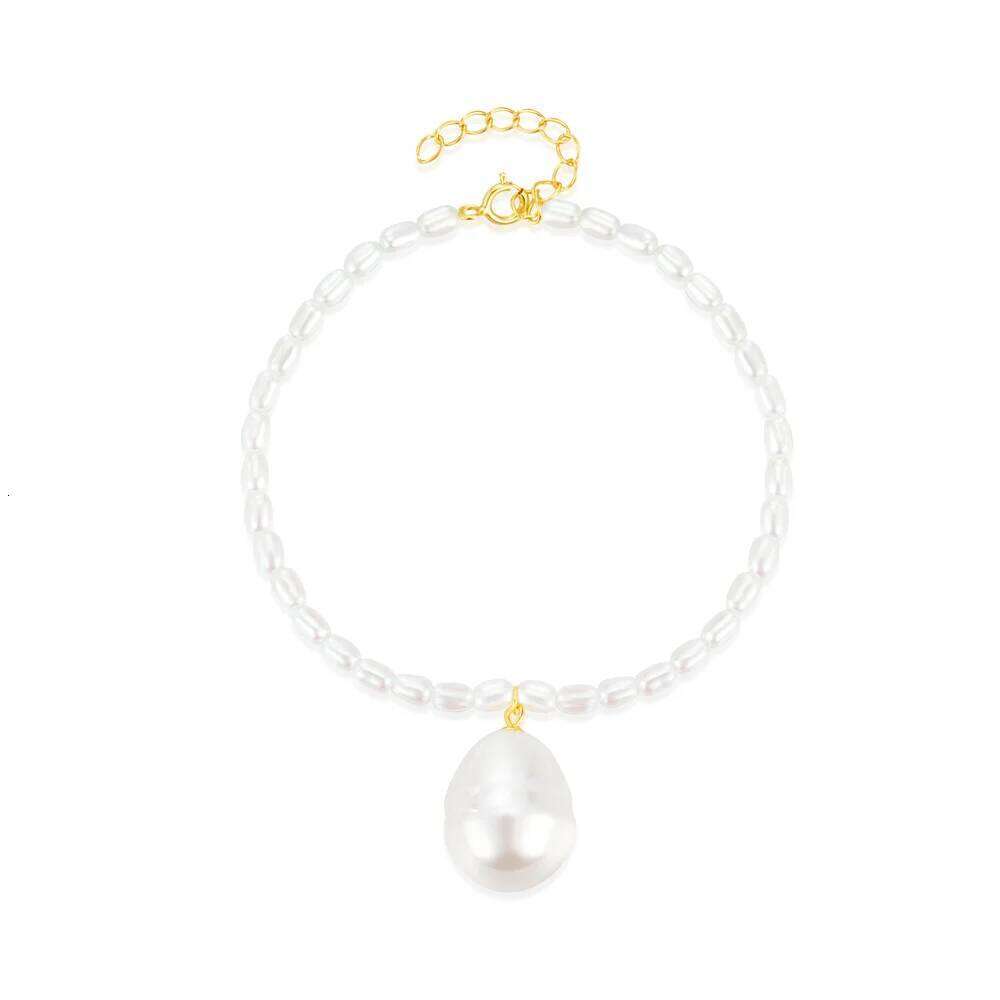 Aide 925 Sterling Silver Big Irregular Pearl Bracelets For Women Girl Fine Bracelet Party Wedding Jewelry Gifts pulseras mujer