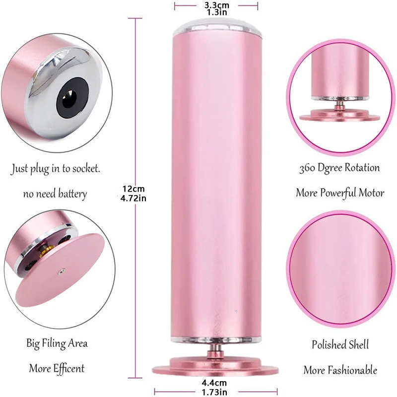 Electronic foot file pedicure sander for removing dead skin electric callus remover with 60pcs replacement sandpaper disc 251231