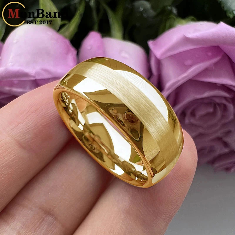 MenBand Jewelry Fashion 8MM 10MM Dome Band Center Brushed Mens and Womens Tungsten Carbide Wedding Ring Comfortable Fit 251230