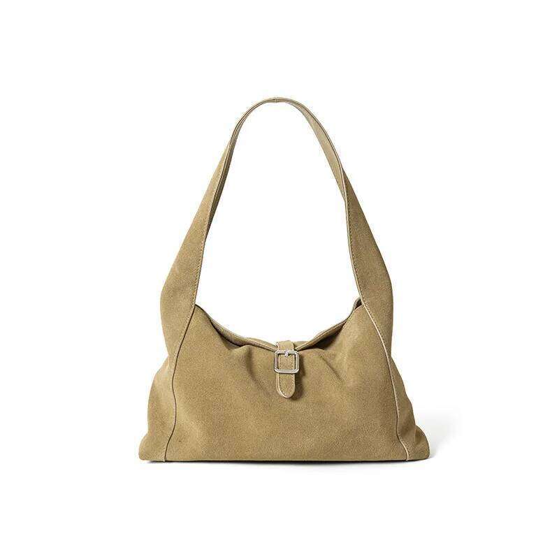 Suede Women's Armpit Tote New Niche Design Large Capacity Vintage Frosted Cowhide Simple Hand-Laundry Shoulder Bag Suotong251222