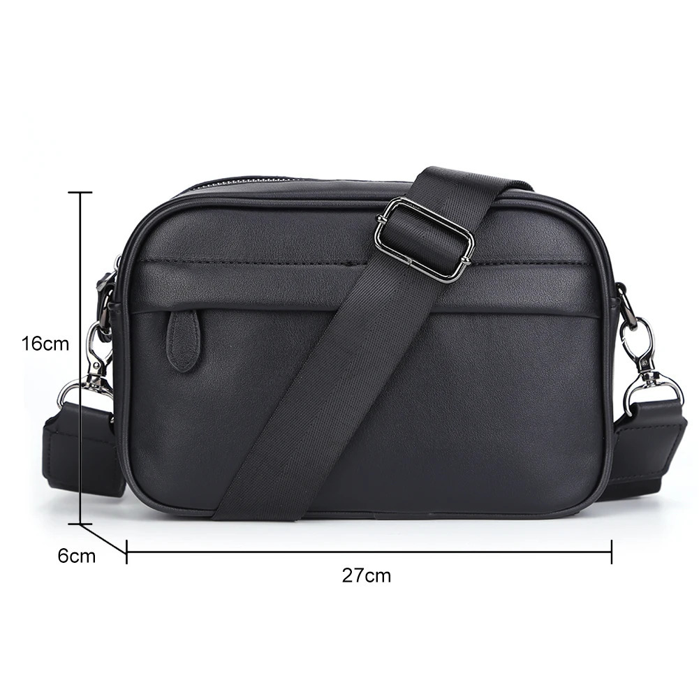 Business Shoulder Bag for Men n Plaid PU Leather Messenger Bag Crossbody Bag Casual Zipper Small Square Sling Bag 251230