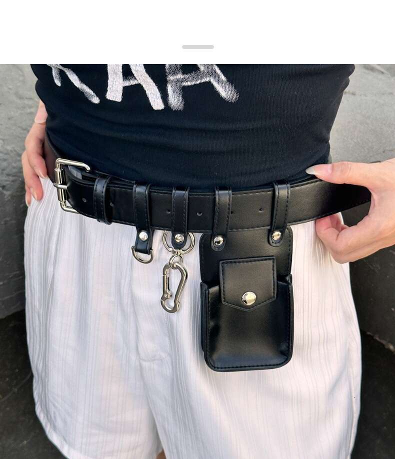 High-End Waist Bag Women Cigarette Case Earphone Small Bag Decorative Accessory for Dresses and Suits Trendy Ins Style Design Belt