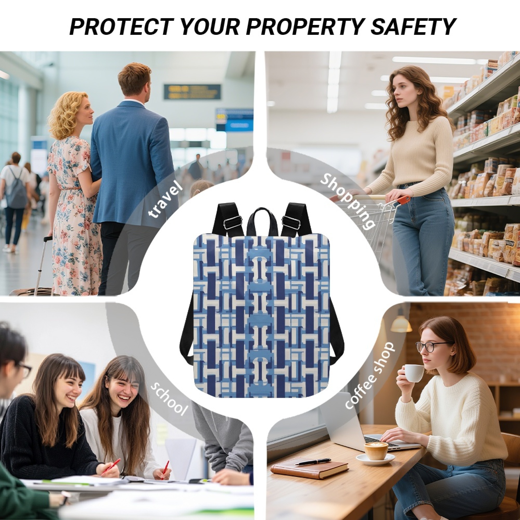 Custom H Designer Fashion Anti Theft Backpack Luxury Horse Pattern Unisex Full Print Backpack Laptop Bag Travel Bag H40