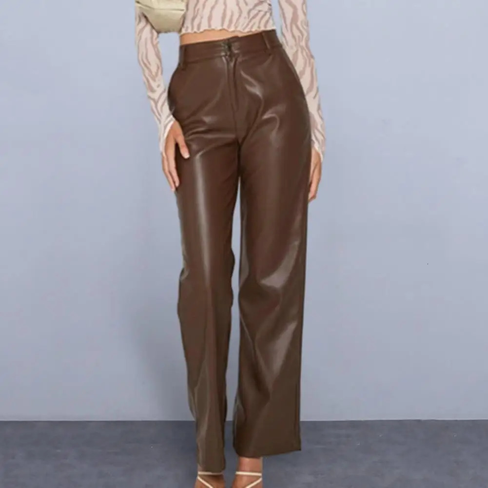 Women Pants Leather Womens High Waist Feet Winter Black Casual Pantalones De Mujer 251231