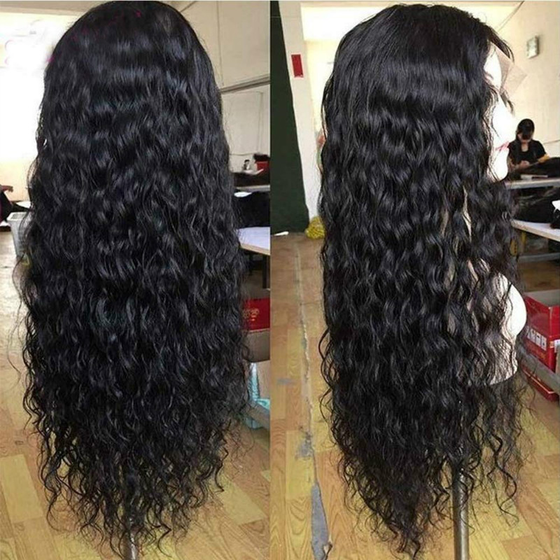 European American Style Wigs for Women African inspired Small Curls Fashionable Center Parted Long Wavy Hair Cornrow Style Synthetic Fiber Wig Cap In 