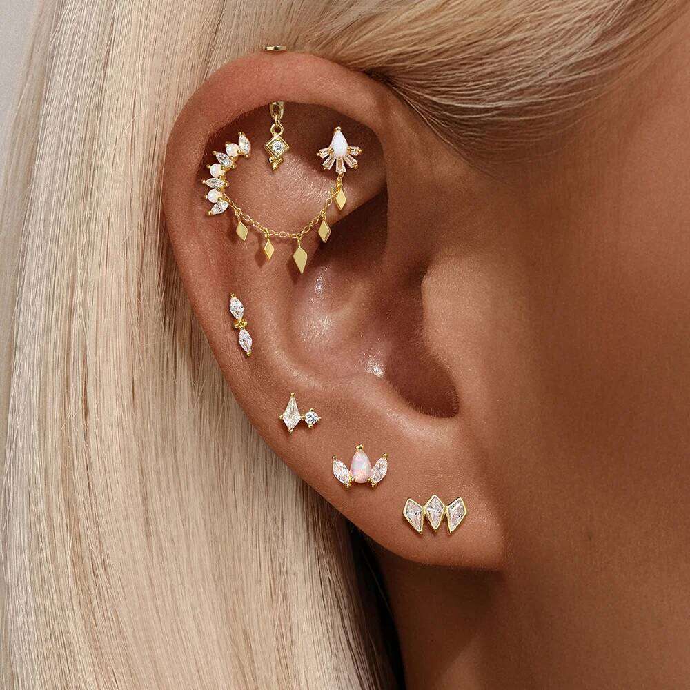 AIDE DIY Charms 925 Sterling Silver Spare Parts Chains Part For Earring Piercing Hoop Drops Studs Jewelry Gift Pendientes 1pc